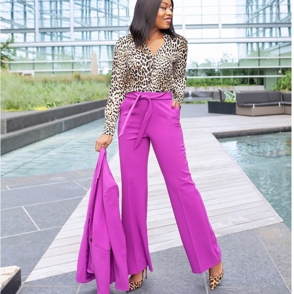 Worthington Pants - 𝅺WORTHINGTON Lavender Wide Leg Pants with Ties